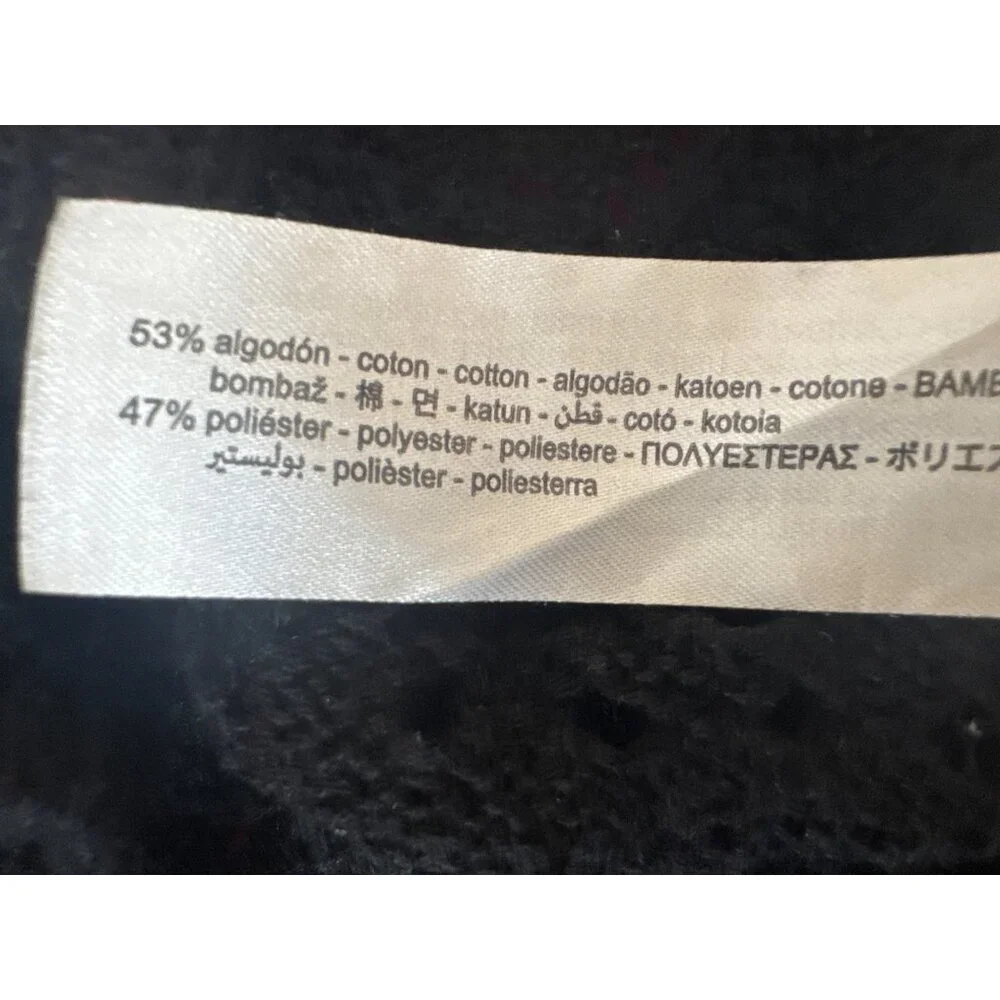 2/$30 ZARA Black Cropped Small Sweater Top Cotton/Polyester
